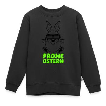 frohe ostern - Kinder Premium Organic Sweatshirt - Schwarz - Vorne - AI Model Kid Female (0cm)