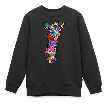 Pop-Art-Region Elsass - Kinder Premium Organic Sweatshirt - Schwarz - Vorne - AI Model Kid Female (0cm)