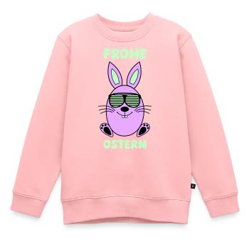 Joyeux lapin de Pâques - Sweat Premium enfant bio - rose - Devant - AI Model Kid Female (0cm)