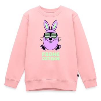 Joyeux lapin de Pâques 1 - Sweat Premium enfant bio - rose - Devant - AI Model Kid Female (0cm)