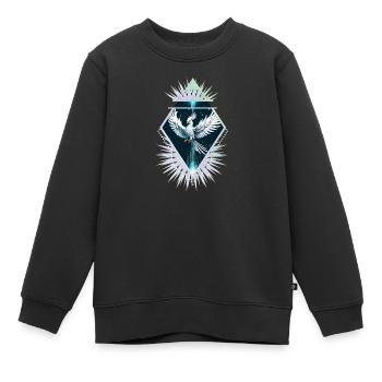 Merveilleux phénix fantaisie blanc. - Sweat Premium enfant bio - noir - Devant - AI Model Kid Female (0cm)