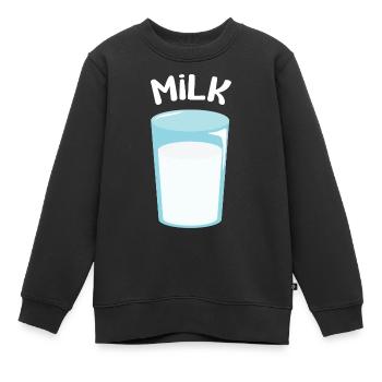 Verre de lait - Sweat Premium enfant bio - noir - Devant - AI Model Kid Female (0cm)