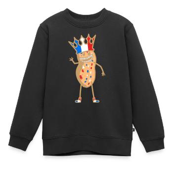 Hello Peanut France Paris Salutations Français - Sweat Premium enfant bio - noir - Devant - AI Model Kid Female (0cm)