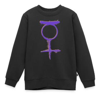 Statut NON BINAIRE - Sweat Premium enfant bio - noir - Devant - AI Model Kid Female (0cm)