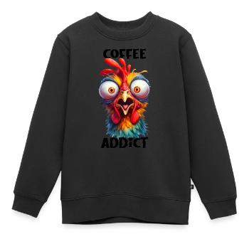 Hühner Henne Bunte Farm Isolierter Hahn Kaffee - Kinder Premium Organic Sweatshirt - Schwarz - Vorne - AI Model Kid Female (0cm)