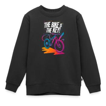 Conception vibrante de l’enthousiasme pour le vélo - Sweat Premium enfant bio - noir - Devant - AI Model Kid Female (0cm)