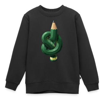Bleistift mit Knoten - Kinder Premium Organic Sweatshirt - Schwarz - Vorne - AI Model Kid Female (0cm)