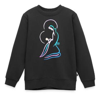 Vierge Marie et enfant jésus, design - Sweat Premium enfant bio - noir - Devant - AI Model Kid Female (0cm)