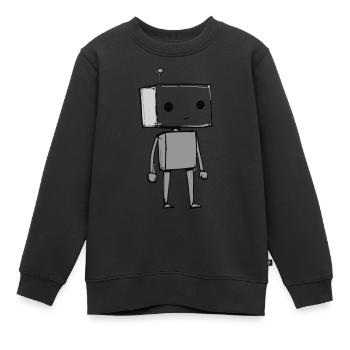 Sketch Robot - Kids Premium Organic Sweatshirt - black - Front - AI Model Kid Female (0cm)