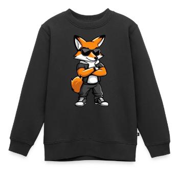 Fox Comic - Kids Premium Organic Sweatshirt - black - Front - AI Model Kid Female (0cm)