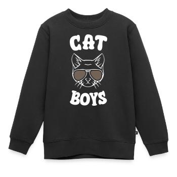 Chats garçons - Sweat Premium enfant bio - noir - Devant - AI Model Kid Female (0cm)