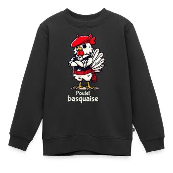 Hühnchen-Basquaise - Klartext - Kinder Premium Organic Sweatshirt - Schwarz - Vorne - AI Model Kid Female (0cm)