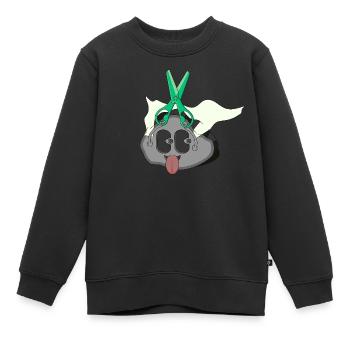 EINHEIT - Kinder Premium Organic Sweatshirt - Schwarz - Vorne - AI Model Kid Female (0cm)