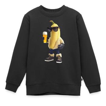 Banane - Kinder Premium Organic Sweatshirt - Schwarz - Vorne - AI Model Kid Female (0cm)