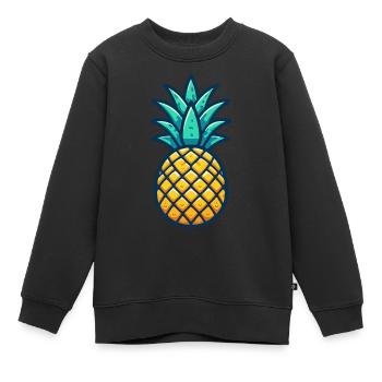 Ananas - Sweat Premium enfant bio - noir - Devant - AI Model Kid Female (0cm)
