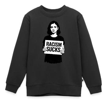 Le racisme craint le rassismus - Sweat Premium enfant bio - noir - Devant - AI Model Kid Female (0cm)