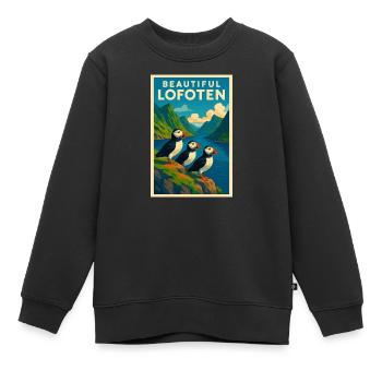 Lofoten  - Kinder Premium Organic Sweatshirt - Schwarz - Vorne - AI Model Kid Female (0cm)