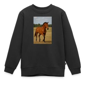 L’élégance en mouvement - Sweat Premium enfant bio - noir - Devant - AI Model Kid Female (0cm)