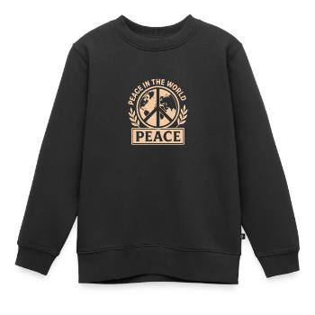 Globale Botschaft der Friedfertigkeit - Kinder Premium Organic Sweatshirt - Schwarz - Vorne - AI Model Kid Female (0cm)