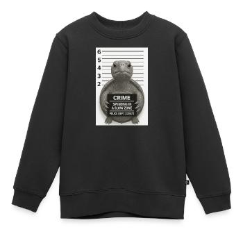 Schildkröte – Zu schnell fürs Revier - Kinder Premium Organic Sweatshirt - Schwarz - Vorne - AI Model Kid Female (0cm)