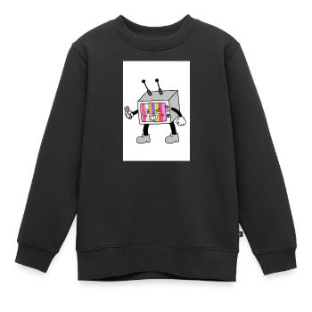 Bunter TV-Roboter - Kinder Premium Organic Sweatshirt - Schwarz - Vorne - AI Model Kid Female (0cm)