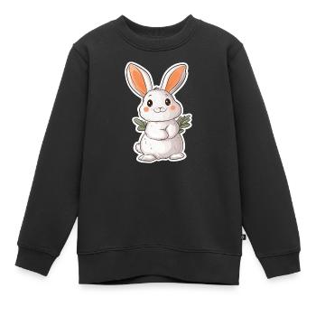 Hase - Kinder Premium Organic Sweatshirt - Schwarz - Vorne - AI Model Kid Female (0cm)