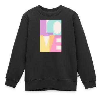 LOVE  Pastell  - Kinder Premium Organic Sweatshirt - Schwarz - Vorne - AI Model Kid Female (0cm)
