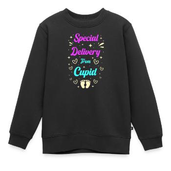 Werdende Eltern Valentinstag Gender Reveal - Kinder Premium Organic Sweatshirt - Schwarz - Vorne - AI Model Kid Female (0cm)