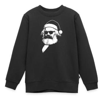 Karl Marx als Weihnachtsmann - Kinder Premium Organic Sweatshirt - Schwarz - Vorne - AI Model Kid Female (0cm)