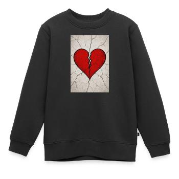 Cœur brisé - Sweat Premium enfant bio - noir - Devant - AI Model Kid Female (0cm)