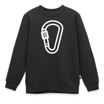 Karabiner Symbol Klettern - Kinder Premium Organic Sweatshirt - Schwarz - Vorne - AI Model Kid Female (0cm)