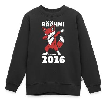 Bäääm! Schoolchild 2026 - Cunning Fox - Kids Premium Organic Sweatshirt - black - Front - AI Model Kid Female (0cm)