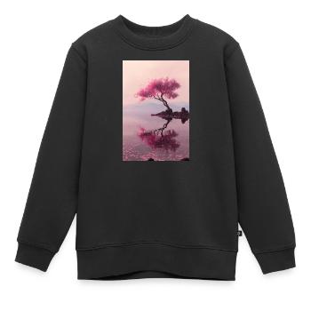 Reflets sur la rive de Blush Blossom - Sweat Premium enfant bio - noir - Devant - AI Model Kid Female (0cm)