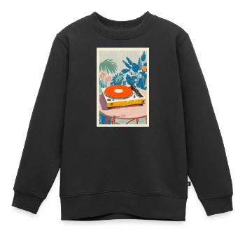 Tropical Turntable Vibe - Sweat Premium enfant bio - noir - Devant - AI Model Kid Female (0cm)