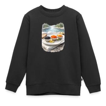 Cadeaux du Grand Nord - Caviar sur la rive de la rivière - Sweat Premium enfant bio - noir - Devant - AI Model Kid Female (0cm)
