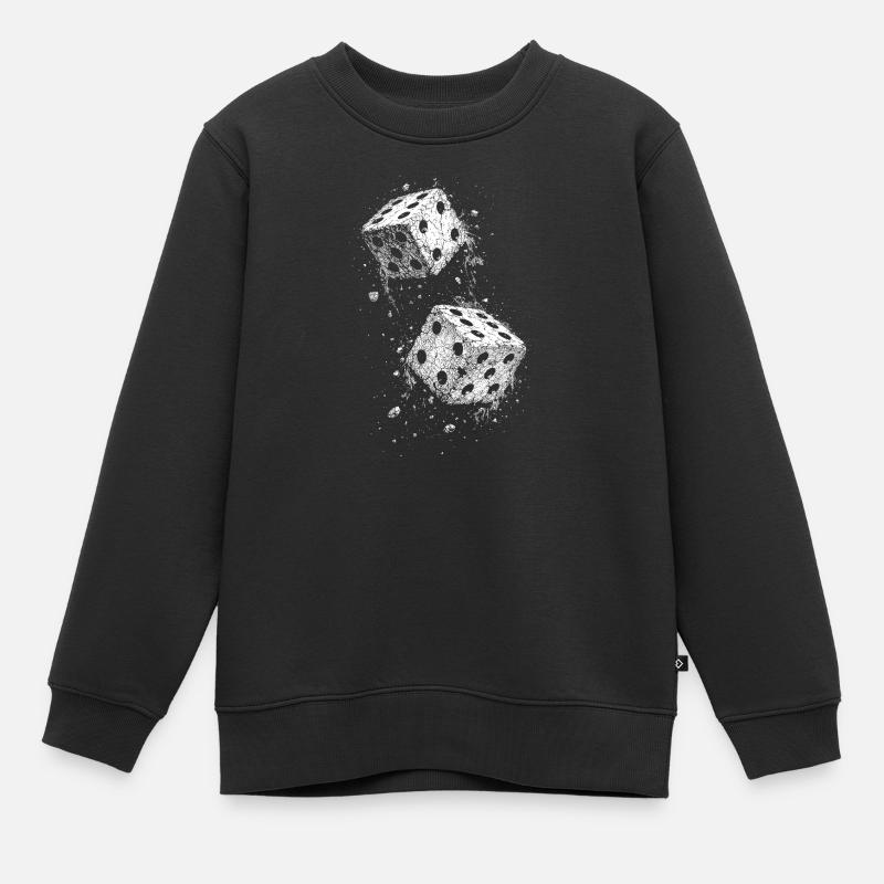 Würfel - Kinder Premium Organic Sweatshirt - Schwarz