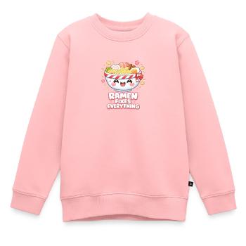 Ramen fixes everything - Kids Premium Organic Sweatshirt - rose - Front - AI Model Kid Female (0cm)