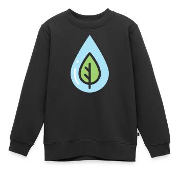Eco Drop Nature Conservation - Sweat Premium enfant bio - noir - Devant - AI Model Kid Female (0cm)