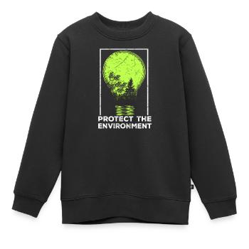Protéger la nature - Sweat Premium enfant bio - noir - Devant - AI Model Kid Female (0cm)