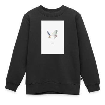 Leichtigkeit Schmetterling minimalistisches Design - Kinder Premium Organic Sweatshirt - Schwarz - Vorne - AI Model Kid Female (0cm)