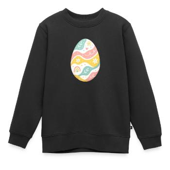 Pastell Osterei Muster - Kinder Premium Organic Sweatshirt - Schwarz - Vorne - AI Model Kid Female (0cm)