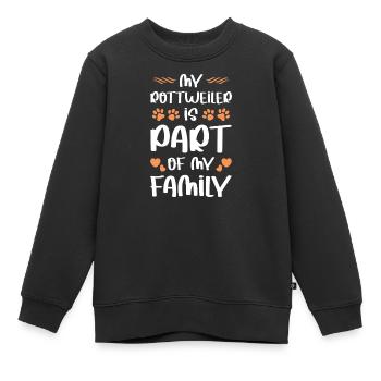 Mein Rottweiler ist Teil meiner Familie - Kinder Premium Organic Sweatshirt - Schwarz - Vorne - AI Model Kid Female (0cm)