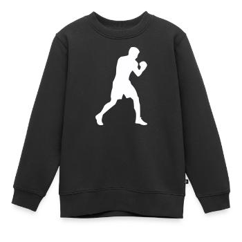 Silhouette de boxeur en mouvement - Sweat Premium enfant bio - noir - Devant - AI Model Kid Female (0cm)