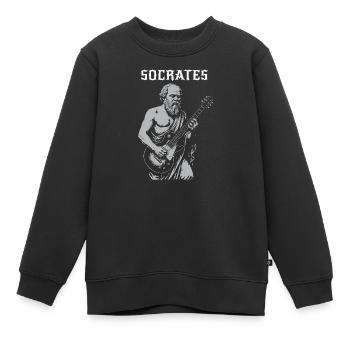 Sokrates spielt Rockgitarre - Kinder Premium Organic Sweatshirt - Schwarz - Vorne - AI Model Kid Female (0cm)