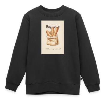 Baguette Weil Glück Knusprig Sein Darf - Kinder Premium Organic Sweatshirt - Schwarz - Vorne - AI Model Kid Female (0cm)