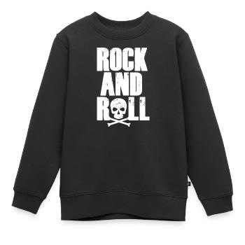 Rock'n'Roll-Totenkopftypografie - Kinder Premium Organic Sweatshirt - Schwarz - Vorne - AI Model Kid Female (0cm)