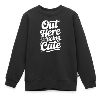 Hier draußen süß sein - Kinder Premium Organic Sweatshirt - Schwarz - Vorne - AI Model Kid Female (0cm)