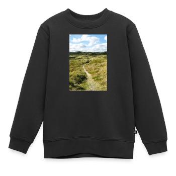Dünenweg in Søndervig, Dänemark - Kinder Premium Organic Sweatshirt - Schwarz - Vorne - AI Model Kid Female (0cm)