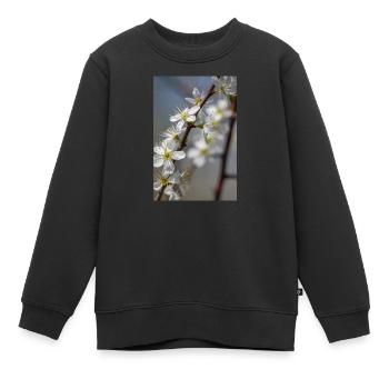 Des cerisiers blancs délicats au printemps - Sweat Premium enfant bio - noir - Devant - AI Model Kid Female (0cm)