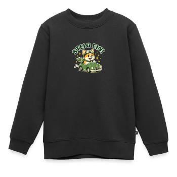 Montez à bord ! Corgi dans la voiture - Sweat Premium enfant bio - noir - Devant - AI Model Kid Female (0cm)